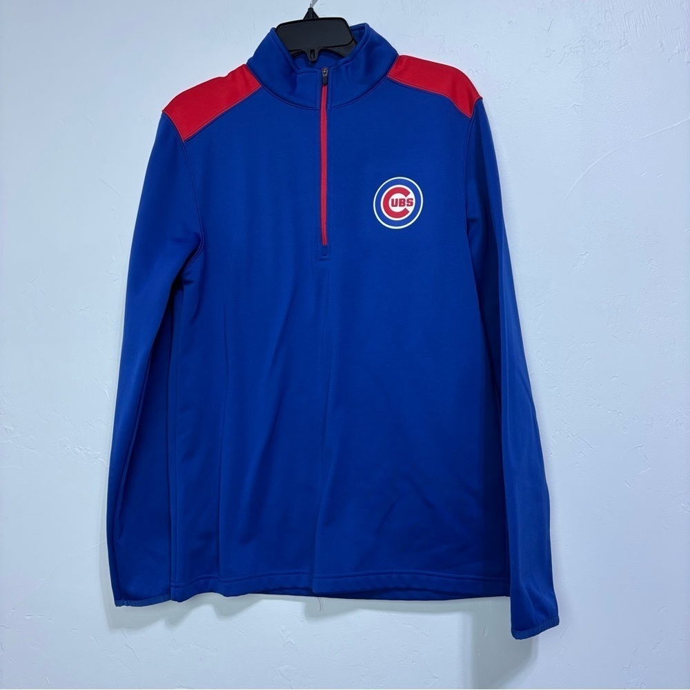 Genuine Merchandise Men's Medium Chicago Cubs MLB Baseball Pullover 1/4 Zip Blue